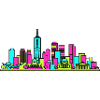 Melbourne City Skyline Flinders Station Art