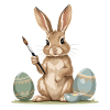 Osterhase mit Pinsel