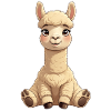 Cuddly Alpaca Cartoon Illustration