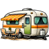 Retro caravan camping magic
