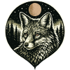 Silent Mind - Fuchs im Woodcut Stil