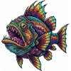 Rainbow Fish with Pattern