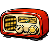 Red retro radio illustration