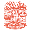 Strawberry Milkshake 50s Retro Design
