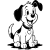 Cheerful Cartoon Dog Outline