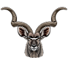 kudu antelope, gazelle's head silhouette