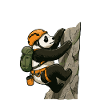 Bloc panda grimpeur drôle