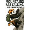 Funny climbing panda bouldering