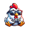 Gamer Huhn mit Controller