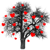 Red Hearts Tree with Hearts