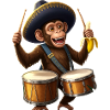 Banana Beat: Monkey Drummer in Sombrero