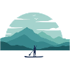 Paddleboard Dawn Over Peaks