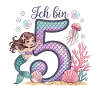 I'm 5 Mermaids Girl 5th Birthday