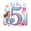 I'm 5 Mermaids Girl 5th Birthday