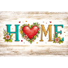 Heart flowers HOME letters