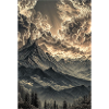 Dramatische Berglandschaft im Dämmerlicht