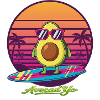 Avocado-Surf vor Retro-Sunset