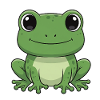Happy Frog Cartoon Green