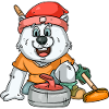 Curlingspieler Eisbär