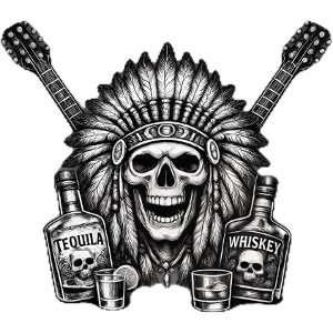 BNB Rebel Skull & Logo (black text)
