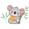 Zen koala on bamboo