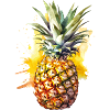 Éclaboussure d’aquarelle à l’ananas