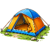 Camping Tent Cartoon Illustration
