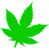 Green Cannabis Leaf Motif