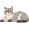 Easter Cat in Pastel Grey