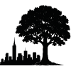 Stadtwald Skyline-Silhouette