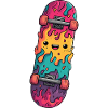 Flame Skateboard Laughing Face
