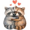 Cuddly raccoon hug