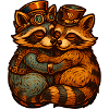 Steampunk Fox Duo Hug