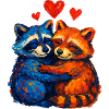 Kuschelraccoons in Blau & Orange