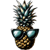 Pineapple with sunglasses – tropical flair