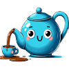 Kawaii Teapot Smiling Tea Time