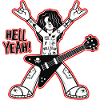Hell Yeah Cartoon Rock Guitarist