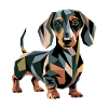 Geometric Dachshund Dog