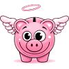 Cute piggy bank with wings