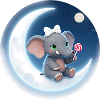 Moon Kiss Elephant with Lollipop