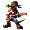 Crocodile rocker with guitar