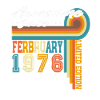 Février 1976 Vintage Born Birthday Rétro