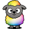 Regenbogen-Fluffiges Schaf