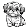 Zottel Welpe Cartoon Grau