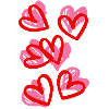 Hearts in sketch style