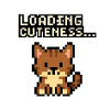 Ladezeit der Niedlichkeit Pixelkatze