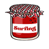 Surfing Jam Motif on Glasses Print