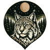 Silent Focus - Luchs im Woodcut Stil