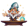 Gnomish Magician with Crystal Ball