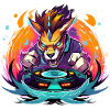 Wolf DJ Neon Fire